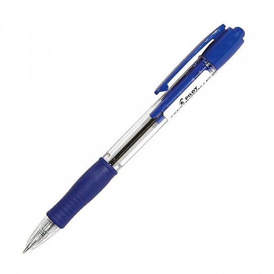 Ручка шариковая автоматическая SUPER GRIP 0,7 мм синяя резиновый грип