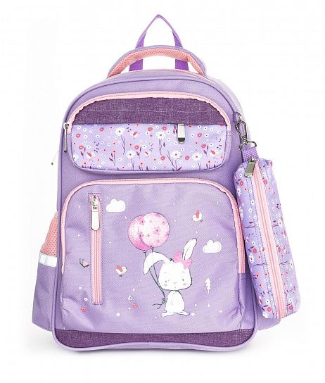 Рюкзак мягкий Schoolformat Cute rabbit, модель SOFT 3+, мягкий каркас, трехсекционный, 42х29х14,5 см, 18 л, для девочек