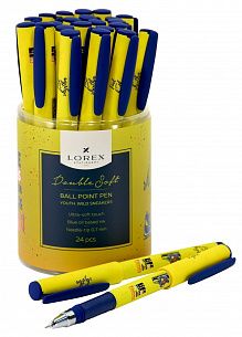 Ручка масляная LOREX YOUTH.WILD SNEAKERS Double Soft синяя, игловидный наконечник, 0,7 мм