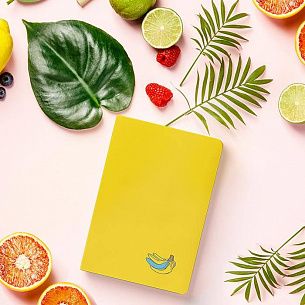 Ежедневник недатированный, В6, 128 л., SUMMER JAM, интегральная обложка, искусственная кожа, тонированная бумага, желтый, обрез банановый, л