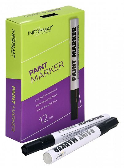 Маркер-краска лаковый INFORMAT PAINT PROFESSIONAL 4 мм, черный, круглый