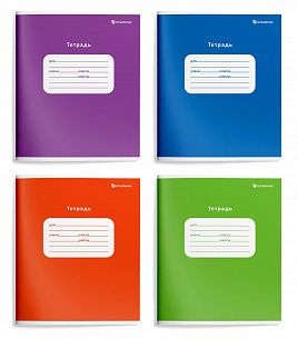 Тетрадь 24 л. клетка Schoolformat ОДНОТОННЫЕ мелованный картон, ВД-лак