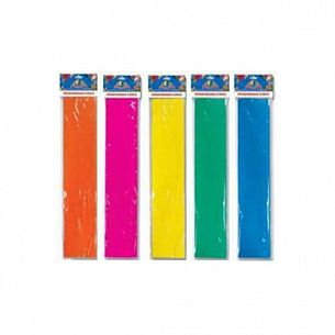 Бумага цветная крепированная флуор., 50х200 см, ассортимент (зел,жёлт,голуб,оранж,роз)