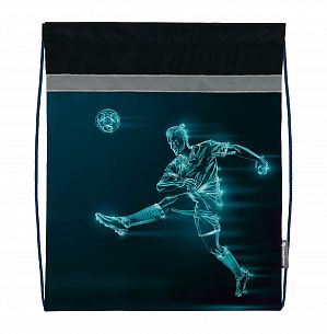 Мешок для обуви Schoolformat ФУТБОЛЬНЫЕ ТРЮКИ 42х34 см, черный, 1 отделение, для мальчиков