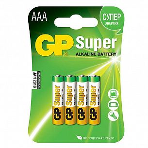 Батарейка GP SUPER AAA LR03  алкалиновая 1,5 V, блистер