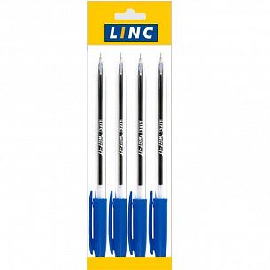 Набор шариковых ручек автоматических одноразовых LINC TWIST IT, 0,70 мм, 4 шт., синий