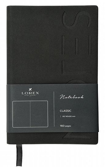 Записная книжка LOREX, A6, 160 стр. в точку, мягкая обложка. Черный.Серия CLASSIC