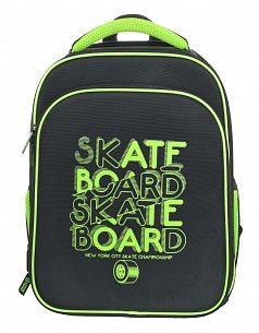 Рюкзак Schoolformat Neon skate, модель ERGONOMIC 2А4K, жесткий каркас, двухсекционный, 38х28х16 см, 17 л, для мальчиков