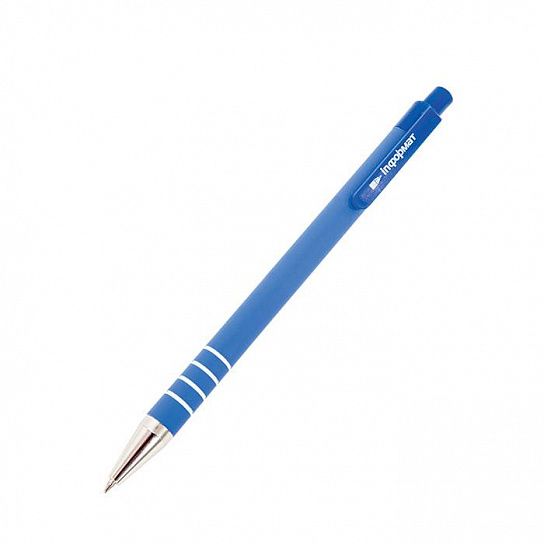 Ручка шариковая автоматическая inФОРМАТ RUBBI, 0,7 мм, синий, прорезиненный корпус