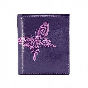 Портмоне женское PARADISLAND тиснение бабочка кожа фиолетовый