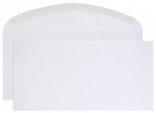 Конверт почтовый Е65 (110х220) чистый, белый, декстрин, 80 г/м2