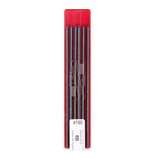 Грифель для цанговых карандашей KOH-I-NOOR 4190 2 8В 12 шт в пластиковом футляре