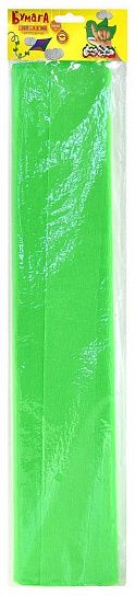 Бумага цветная крепированная флуоресцентная Каляка-Маляка, 50х250 см, 32 г/м2, салатовая, в пакете с европодвесом