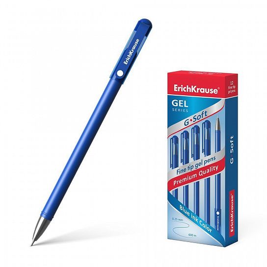 Ручка гел. ErichKrause G-SOFT 0,38 мм синий