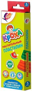 Пластилин растительный Луч КРОХА 5 цветов 80 г ассорти