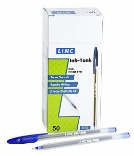 Ручка шариковая одноразовая LINC INK TANK 0,60 мм синяя круглый корпус
