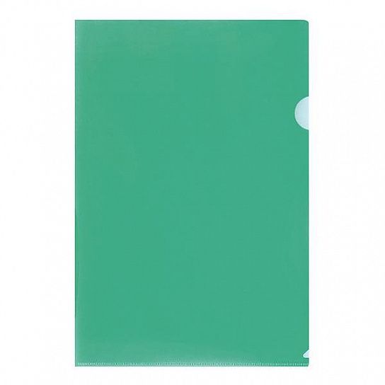 Папка-уголок LITE А4, прозрачный пластик 100 мкм, зеленая