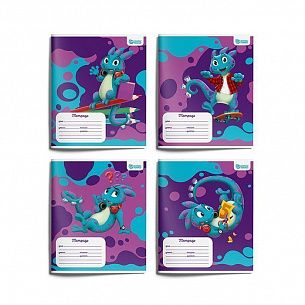 Тетрадь 12 л. линия Schoolformat SMART DINO мелованный картон, ВД-лак