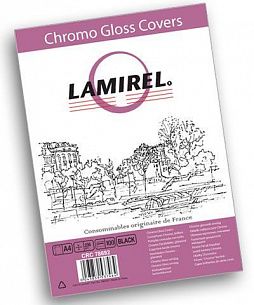 Обложка для переплета Lamirel CHROMO А4 картон 230 г/м2 черн. глянц. 100 шт/упак