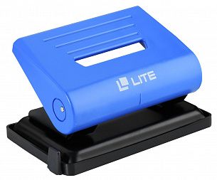 Дырокол LITE до 20 листов 2 отверстия, пластиковый, синий с линейкой форматов