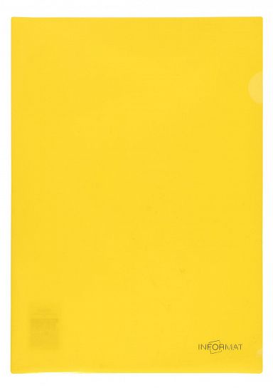 Папка-уголок INFORMAT А4, прозрачный пластик 180 мкм, желтая