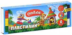 Пластилин Creativiki 6 цветов, 90  г, со стеком