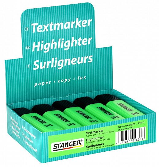 Маркер текстовый Stanger Textmarker Classic 1—5 мм, зеленый, скошенный
