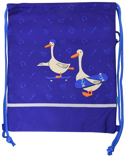 Мешок д/обуви LOREX KIDS SKATE GOOSE 42x34 см синий 1 отд. с бол. карманом на молнии с ручкой универс.