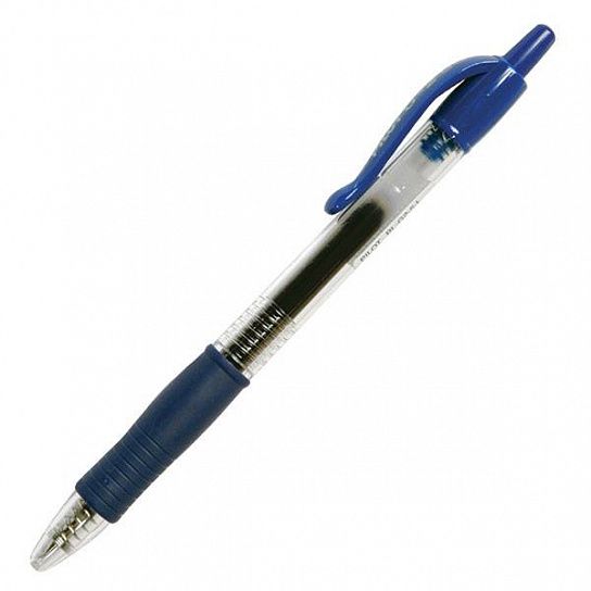 Ручка гелевая автоматическая PILOT 0,5 мм синяя резиновый грип