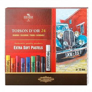 Пастель художественная сухая мягкая Koh-I-Noor TOISON D`OR EXTRA SOFT 8554 48 цв. ассорти, круглая в картонной упаковке
