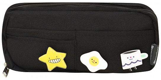 Пенал 1 отделение Schoolformat ЧЕРНЫЙ 210x55x100 мм черный, полиэстер