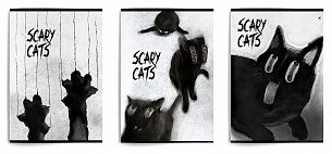 Тетрадь 80 л. А4 клетка, на скрепке LOREX SCARY CAT офсет, мелованный картон, матовая ламинация, эмбоссинг, запечатка форзаца