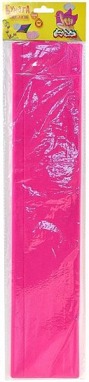 Бумага цветная крепированная Каляка-Маляка, 50х250 см, 32 г/м2, розовая, в пакете с европодвесом