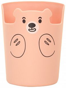 Стакан для канцелярских принадлежностей LOREX KIDS CUTE BEAR PINKY 1 отделение 100х65х65 мм розовый пластик