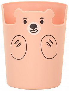 Стакан для канц LOREX KIDS CUTE BEAR PINKY 1 отд. 100х65х65 мм роз. пластик