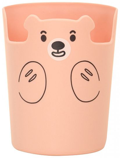 Стакан для канц LOREX KIDS CUTE BEAR PINKY 1 отд. 100х65х65 мм роз. пластик