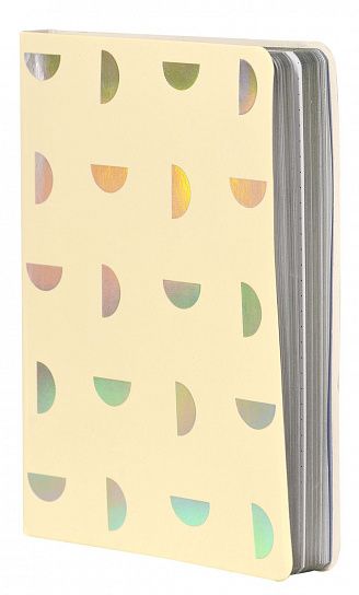 Книжка записная В6 128 листов в точку LOREX HOLOCHROME мягкая обложка белая, с голографическим срезом, с ляссе