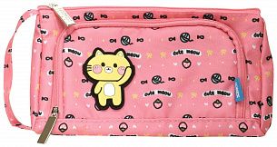 Пенал 1 отделение LOREX KIDS FUNNY CAT 210x85x105 мм розовый, полиэстер