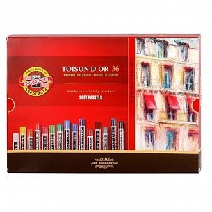 Пастель художественная сухая мягкая Koh-I-Noor TOISON D`OR SOFT 8515 48 цв. ассорти, круглая в картонной упаковке