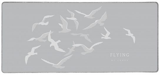 Коврик д/мыши бол. LOREX CYBER BIG FLYING BIRDS 90х40 см серый