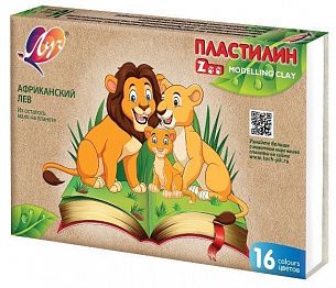 Пластилин ЛУЧ ZOO 16 цветов, 240 г, без стека