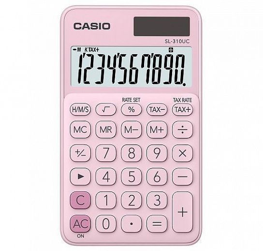 Калькулятор, CASIO SL-310UC-PK, 8 разрядный, школьный, розовый