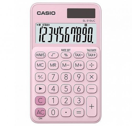 Калькулятор CASIO SL-310UC-PK 8 разрядный, школьный, розовый