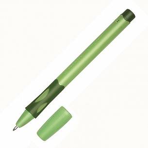 Ручка шариковая STABILO LeftRight для левшей 0,45 мм синяя, резиновый грип, цвет корпуса зеленый