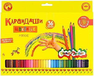 Набор цветных карандашей Каляка-Маляка 36 цветов, шестигранные, дерево, 3+
