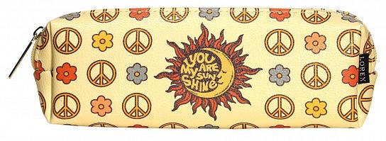 Пенал-тубус 1 отделение LOREX TUBE HIPPIE 200х40х60 мм бежевый, полипропилен