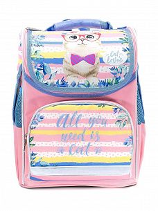 Рюкзак Schoolformat Sweet Kitty, модель BASIC, жесткий каркас, односекционный, 38х28х16 см, 15 л, для девочек