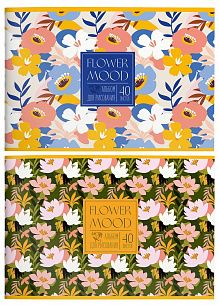 Альбом для рисования 40 л. А4, склейка Schoolformat ЦВЕТОЧНОЕ НАСТРОЕНИЕ мелованный картон, ВД-лак, офсетная бумага