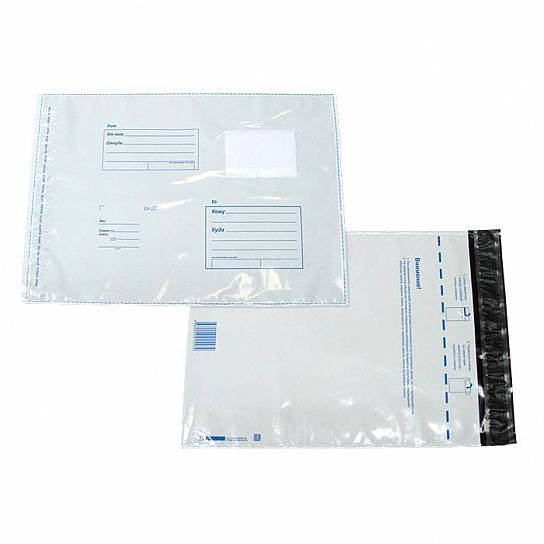 Пакет почтовый полиэтилен Е4 (320х355 мм) КУДА-КОМУ стрип белый