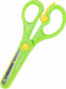 Ножницы детские ПОХОД безопасные 135 мм, эргономичные ручки пластиковые зеленые, с усилителем, лезвия металл+пластик